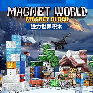 Combo 100 Khối Nam Châm Minecraft Khối Xây Dựng Mô Hình Giáo Dục Cho Trẻ Em