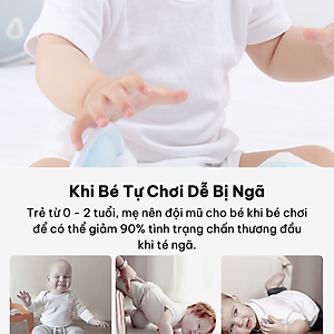 Nón Bảo Vệ Đầu Cho Bé Từ 0 đến 24 Tháng Tập Đi Tập Bò Chống Va Đập Thoáng Khí Êm Ái Dễ Điều Chỉnh - 3 Màu