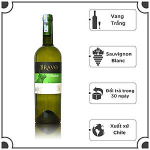 Rượu Vang Trắng Chile Bravo Sauvignon Blanc Tradicion 750ml 12% - 14% - Không Hộp