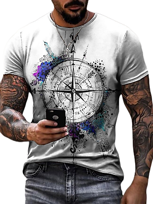 Mua Printed T Shirts for Men T-Shirt 3D Printed Pattern Graphic - Main Image