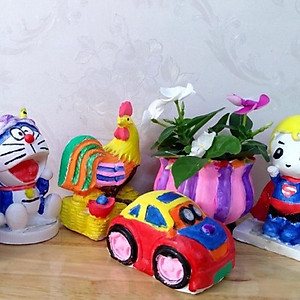 Bộ tô tượng cho bé 10 con gồm hộp, khay, màu, cọ vẽ