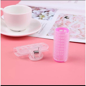 Lô Cuốn Tóc Có Kẹp Màu Hồng Dễ Thương Xu Hướng Thời Trang Hàn Quốc Mới Phụ Kiện Tóc Nữ