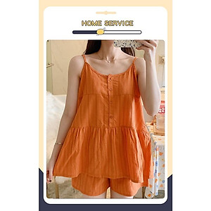 Bộ đồ ngủ dành cho nữ áo 2 dây quần đùi mặc nhà vải cotton (cotton đũi) mềm nhẹ, thoáng mát, nhiều màu size từ 40-75 kg phong cách năng động dễ thương