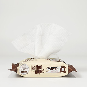 Khăn ướt vệ sinh giày da túi da ví da Leather EcoWipes gói 25 tờ tinh chất sáp ong