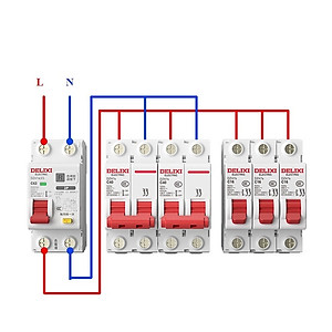 CB,Aptomat chống rò chống giật,Chống quá tải 2 pha 20A,32A và 63A RCBO Delixi