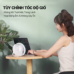 Quạt Mini Để Bàn, Quạt Tích Điện Sạc USB Besti - Quạt Cầm Tay 3 Tốc Độ, Điều Chỉnh Hướng Gió Xoay 360 Độ, Kiểu Dáng Sang Trọng , Không Gây Ồn, Pin Sạc Dung Lượng Lớn - Hàng Chính Hãng