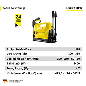 Máy Phun Rửa Áp Lực Cao Karcher K2 Horizontal