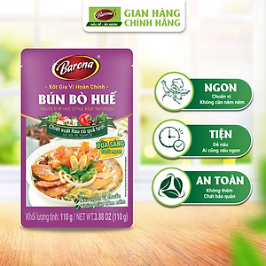 Combo 3 gói Gia Vị Hoàn Chỉnh Barona - Bún Bò Huế 80g