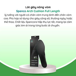 Lót giày giảm chấn cho giày công sở Spenco Arch Full - giảm áp lực cho chân khi đi nhiều, đứng lâu