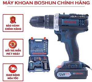 MÁY KHOAN PIN BẮT VÍT BOSHUN 72V CÓ BÚA - 3 CHỨC NĂNG - MOTOR 100% DÂY ĐỒNG - BẢO HÀNH 12 THÁNG