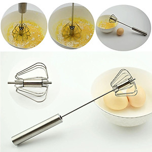 Dụng Cụ Đánh Trứng Cầm Tay Dạng Ấn Trục Xoay Tự Động - Chất Liệu Thép Không Gỉ 304 Cao Cấp - Chính Hãng MINIIN