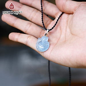 Mặt dây chuyền hồ ly 9 đuôi aquamarine mệnh thủy, mộc - Ngọc Quý Gemstones