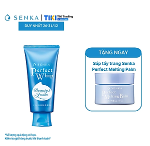 Sữa Rửa Mặt Tạo Bọt Chiết Xuất Tơ Tằm Trắng Senka Perfect Whip 120g - 14839
