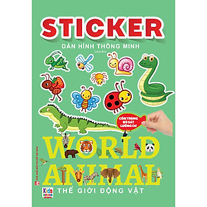 Combo 6 cuốn Sticker dán hình thông minh Thế Giới Động Vật