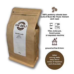 Cà phê bột Robusta Culi Viedeli, túi 500g