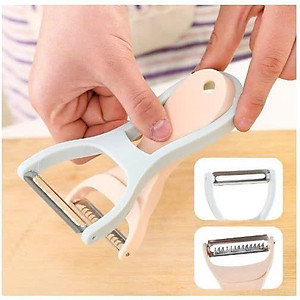 Dụng Cụ Bào Vỏ Thông Minh PaKaSa, Nạo Sợi Rau Củ Quả 2in1- Dao Bào 2 Trong 1 Bằng Thép Không Gỉ - Hàng chính hãng