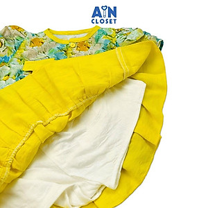 Bộ quần áo váy ngắn bé gái họa tiết Hoa 3D vàng cotton - AICDBG5TMJQ7 - AIN Closet