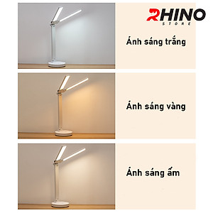 Đèn học LED 3 ánh sáng bảo vệ mắt chống cận cảm ứng Rhino L205, tích điện đa năng làm việc, để bàn học - Hàng chính hãng