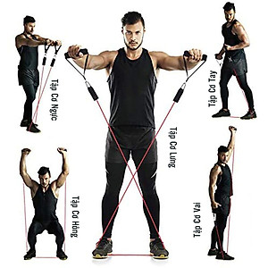 Bộ 5 Dây Ngũ Sắc Tập Thể Lực - Dụng Cụ Tập Gym(Móc Tròn)