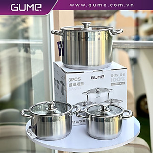 Bộ 3 Nồi GUME GMP19 Hàn Quốc- Bảo hành 5 năm hàng chính hãng
