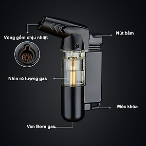 Vỏ Hộp Quẹt Bật Lửa Gas BCK862 Khò 1 Tia Mạnh Mẽ Nhìn Rõ Lượng Gas - Nhiều Màu