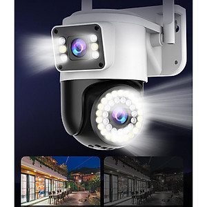 Camera WiFi Yoosee 2 Mắt Ngoài Trời, Xem 2 Màn Hình Cùng Lúc, Giám Sát Ngoài Trời Chống Nước IP66 - Hàng nhập Khẩu