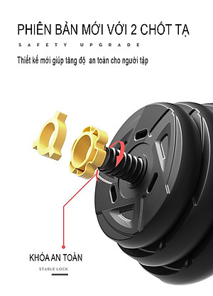 Bộ Tạ Tay Đa Năng Điều Chỉnh 20kg Thiết Kế Mới Chính Hãng Đại Nam Sport + Tặng Găng Tay Tập Tạ