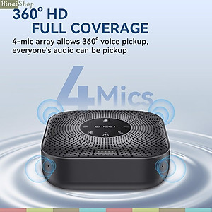 Emeet M0 Plus - Loa Kèm Micro Họp Trực Tuyến, VoiceIA 4.2, Bluetooth 5.0, Âm Thanh Full Duplex Cho Nhóm 8 Người - Hàng chính hãng