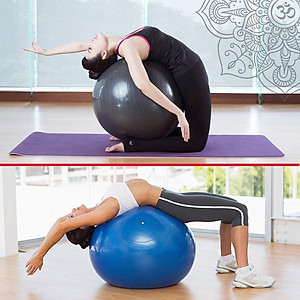 Bóng Tập Yoga 65Cm Cao Cấp Chống Nổ (Dày 2mm) - Tặng Kèm Bơm – Kim Bơm Bóng Dự Phòng - Chính Hãng Amalife