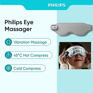 Máy massage mắt nóng và lạnh công nghệ 3Dsuit và VibWave. Thương hiệu Philips Hà Lan cao cấp PPM3101E - Dung lượng pin: 600mAh - HÀNG NHẬP KHẨU