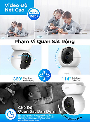 Camera IP Wifi TP-Link Tapo C200 Full HD 1080P Giám sát An Ninh - Hàng Chính Hãng