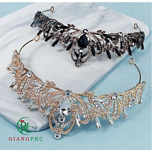 Vương miện cô dâu đá đen dáng thấp Giangpkc 11-2021 HCM