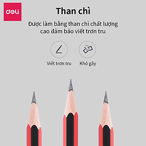 Bút Chì Lục Giác 2B HB Deli - Bút Chì Gỗ Thi Trắc Nghiệm Ruột Đậm Bút Chì Học Sinh Cấp 1 Tập Viết Chì Vẽ Phác Thảo