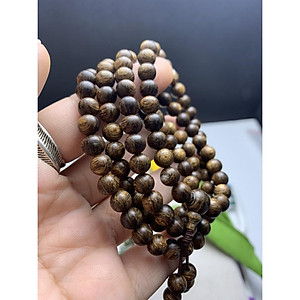 Vòng tay trầm hương sánh chìm quấn 3v