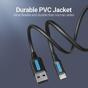 Cáp Sạc Vention Micro USB 2A chuẩn USB 2.0 sạc nhanh dài 1.5m, truyền dữ liệu cho Android - COL15 - Hàng chính hãng