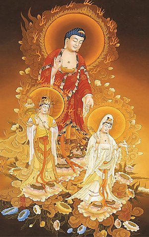 Bộ tranh xếp hình cao cấp 1000 mảnh – Tây Phương Tam Thánh (50x80cm)