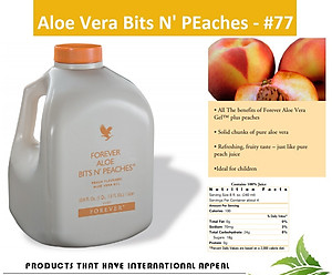 Bình nước Nha đam + Đào Forever Aloe Bits N'Peaches (#077) (1l)