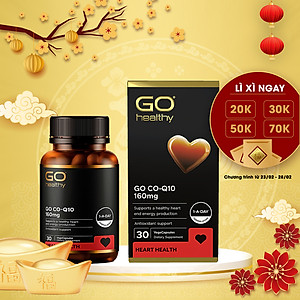 GO Co Q10 160MG 60 VIÊN- Viên uống bổ tim nhập khẩu chính hãng GO Healthy New Zealand