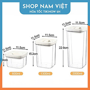 Hộp đựng đồ khô, bảo quản thực phẩm nắp vặn chân không nhiều kích cỡ