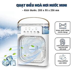 Quạt điều hoà hơi nước mini cool fan, quạt hơi nước làm mát phun sương để bàn 3 chế độ gió, dung tích bình lớn tích hợp đèn led, quạt phun sương mini để bàn - Hàng chính hãng