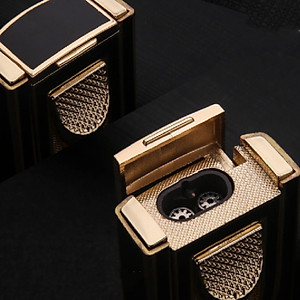 Vỏ Hột Quẹt Bật Lửa khò 2 tia Cực mạnh Lubinski SK-14 kiêm đục, hiển thị mức nhiên liệu đẹp độc lạ - dùng gas cao cấp