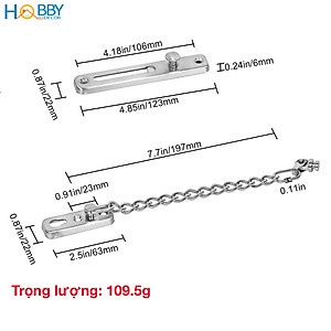 Chốt cửa dây xích an toàn inox 304 gắn cửa HOBBY Home Decor KLC1 bảo vệ phòng cho chung cư phòng ngủ không rỉ sét