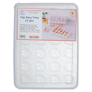 Hộp đựng trứng 24 quả có nắp đậy nhựa Việt Nhật , khay bảo quản trứng không bị vỡ chắc chắn - Hàng Việt Nam