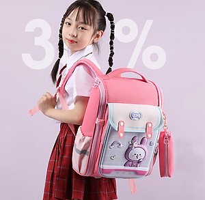 Balo học sinh cấp 1 và 2 siêu nhẹ chống gù chống nước cao cấp phong cách nhật bản