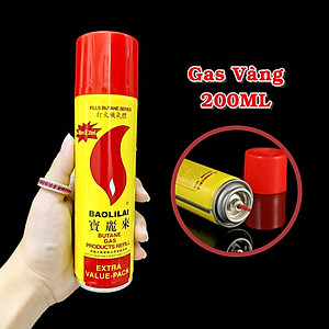 Gas bơm bật lửa hột quẹt chai vàng nhỏ loại 200ml
