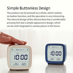 Đồng Hồ Báo Thức Thông Minh Cleargrass Xiaomi Youpin Bluetooth 5.0 Màn Hình LCD Hiển Thị Nhiệt Độ/ Độ Ẩm/ Lịch