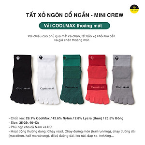 Tất Xỏ Ngón Chạy Bộ OFFICE CHILL Vớ Chuyên Thể Thao Xỏ 5 Ngón Chân Chống Phồng Rộp Vải Coolmax