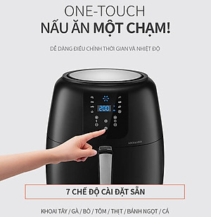 Nồi Chiên Không Dầu Điện Tử Lock&Lock EJF296BLK (7.2 Lít) - Kèm Chảo Nướng - Hàng Chính Hãng