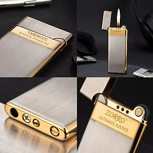 Vỏ Hột Quẹt Bật Lửa Gas Đá Nhỏ Gọn Siêu Mỏng Zorro Z636 Thiết Kế Đẹp Độc Lạ - Dùng Gas Đá Cao Cấp