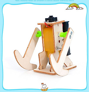 Bộ Đồ Chơi Lắp Ghép STEM Robot Đi Bộ J-12 Bằng Gỗ. Đồ Chơi Thí Nghiệm Cho Bé + Tặng Kèm 1 Tranh Ghép Bằng Gỗ